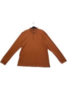 HUGO BOSS polo a maniche lunghe in cotone Pima con logo burnt orange da uomo XL