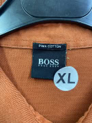 HUGO BOSS polo a maniche lunghe in cotone Pima con logo burnt orange da uomo XL