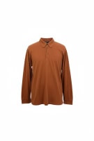 HUGO BOSS polo a maniche lunghe in cotone Pima con logo burnt orange da uomo XL
