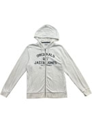 Jack & Jones Felpa con cappuccio con zip logo bianco unisex L