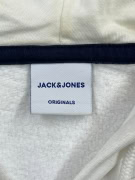 Jack & Jones Felpa con cappuccio con zip logo bianco unisex L