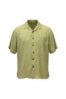 JAMAICA JAXX VINTAGE SHIRT SATIN OLIVE MEN PRE OWNED L