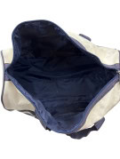 JEAN PAUL GAULTIER DUFFLE BAG CLASSIC STRIPED CREAM NAVY UNISEX PRE OWNED