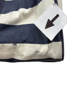 JEAN PAUL GAULTIER DUFFLE BAG CLASSIC STRIPED CREAM NAVY UNISEX PRE OWNED