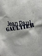 JEAN PAUL GAULTIER DUFFLE BAG CLASSIC STRIPED CREAM NAVY UNISEX PRE OWNED