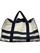 JEAN PAUL GAULTIER DUFFLE BAG CLASSIC STRIPED CREAM NAVY UNISEX PRE OWNED