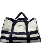 JEAN PAUL GAULTIER DUFFLE BAG CLASSIC STRIPED CREAM NAVY UNISEX PRE OWNED