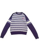 JONK SWEATER RETRO STRIPED PURPLE WOMENS PRE OWNED S