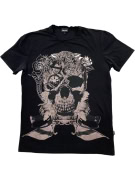JUST CAVALLI T-SHIRT SKULL GRAPHIC PRINT ΜΑΥΡΟ ΑΝΔΡΙΚΟ L
