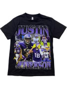 JUSTIN JEFFERSON GRAPHIC TEE STREETWEAR NERO UOMO PRE OWNED S