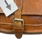 Καφέ Δερμάτινη Crossbody Τσάντα με Ρυθμιζόμενο Λουράκι