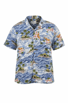 KAHALA BAY TROPICAL SHIRT BLUE MENS PRE OWNED L