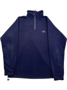 KAPPA felpa in pile con zip 1/4 logo blu unisex XL