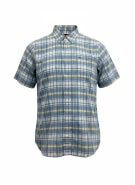 KAPPA CHECKED SHIRT WITH LOGO BLUE/WHITE MEN'S XXL