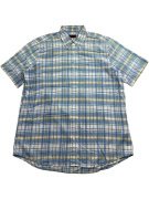 KAPPA CHECKED SHIRT WITH LOGO BLUE/WHITE MEN'S XXL