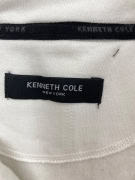 KENNETH COLE 1/4 ZIP SWEATSHIRT CASUAL LOGO WHITE/OFF-WHITE MEN’S L