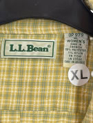 L L BEAN PLAID SHORT SLEEVE SHIRT OLIVE WOMENS PRE OWNED XL