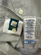 LA MARTINA STRIPED SHIRT VINTAGE STYLE EMBROIDERED GREY/WHITE UNISEX S