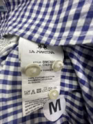 LA MARTINA SHIRT VINTAGE EMBROIDERED LOGO BLUE CHECKED MENS M