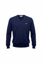 Lacoste Ανδρικό Πουλόβερ Μπλε V-Neck Βαμβακερό Size L