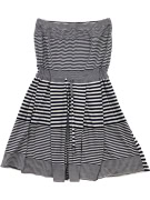 LACOSTE Strapless Dress Striped Blue-White Women's L