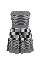 LACOSTE Strapless Dress Striped Blue-White Women's L