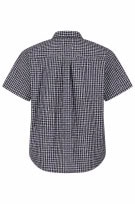 LACOSTE SHORT SLEEVE CHECK SHIRT BLUE MENS PRE OWNED M
