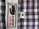 LACOSTE SHORT SLEEVE CHECK SHIRT BLUE MENS PRE OWNED M