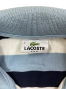 LACOSTE ΜΠΛΟΥΖΑ POLO ΡΙΓΕ CASUAL ΚΕΝΤΗΤΟ ΛΟΓΟΤΥΠΟ ΜΠΛΕ/ΛΕΥΚΟ ΑΝΔΡΙΚΗ S