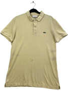LACOSTE Polo slim fit con logo classico beige unisex M