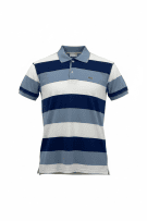 LACOSTE POLO SHIRT STRIPED LOGO BLUE/WHITE UNISEX XL