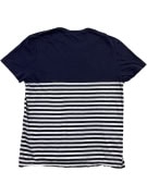 Lacoste T-shirt blu navy e a righe con taschino vestibilità regular L