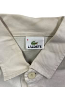 Lacoste Polo a maniche lunghe a righe beige da uomo M