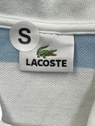 LACOSTE POLO SHIRT RETRO BIANCO AZZURRO UOMO PRE OWNED S