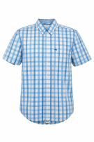 90s LACOSTE CHECK SHIRT CHECKERED BLUE WHITE MEN PRE OWNED L