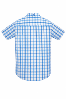 90s LACOSTE CHECK SHIRT CHECKERED BLUE WHITE MEN PRE OWNED L