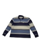 LACOSTE SPORT ΜΠΛΟΥΖΑ POLO VINTAGE ΡΙΓΕ ΜΠΛΕ/ΓΚΡΙ ΑΝΔΡΙΚΟ XL
