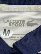 LACOSTE SPORT POLO SHIRT STRIPED NAVY WHITE MEN PRE OWNED M