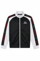 LACOSTE TRACK JACKET SPORTY BLACK WHITE UOMO PRE OWNED XL