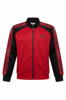 LACOSTE TRACK JACKET SPORTY RED BLACK MENS PRE OWNED M