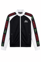 LACOSTE TRACK JACKET STREETWEAR NERO E BIANCO UOMO PRE OWNED L