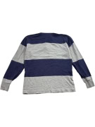 LANDS\' END Maglia da rugby a righe retrò blu / grigio unisex L