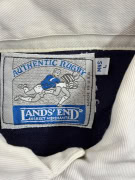 LANDS\' END Maglia da rugby a righe retrò blu / grigio unisex L