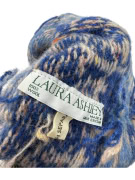 LAURA ASHLEY Πλεκτός Σκούφος Vintage Μοτίβο Μπλε Μπεζ Unisex One Size