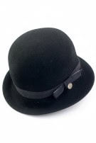 LAURA BIAGIOTTI ΚΑΠΕΛΟ BOWLER ΚΛΑΣΙΚΟ ΜΑΥΡΟ ΓΥΝΑΙΚΕΙΟ PRE OWNED