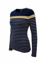 LAUREN STRIPED METALLIC BLUE WOMEN PRE OWNED S