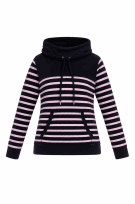 LAUREN RALPH LAUREN HOODIE STRIPED PINK BLACK WOMENS PRE OWNED M