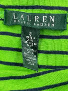 LAUREN RALPH LAUREN MAGLIA MANICHE CORTE RIGATA VERDE NAVY DONNA PRE OWNED S