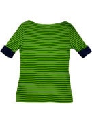 LAUREN RALPH LAUREN MAGLIA MANICHE CORTE RIGATA VERDE NAVY DONNA PRE OWNED S