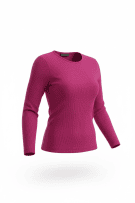 Lauren Ralph Lauren Μπλούζα Μακρυμάνικη Ribbed Casual Logo Φούξια Γυναικεία M